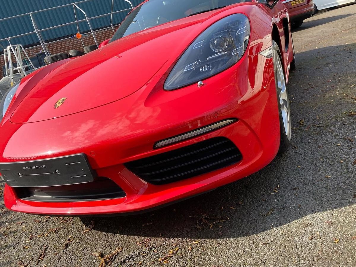 Red Porsche 718 paintwork, Triple R Paintworx